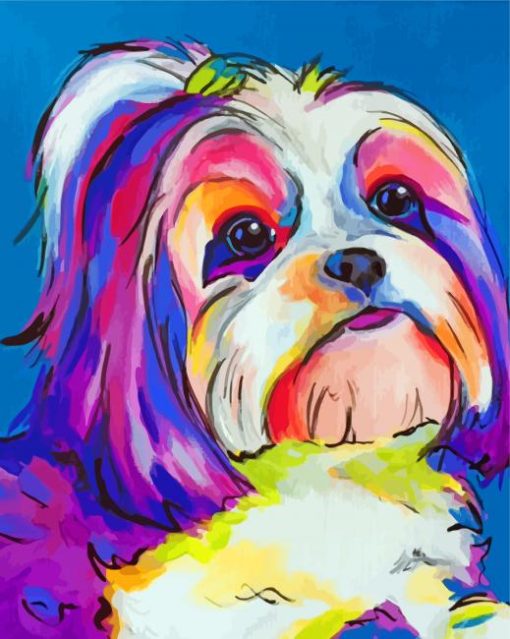 Colorful Shih Tzu Dog Animal Paint By Numbers