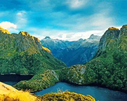 Fiordland Island Landscape Paint By Numbers