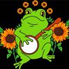 Frog Banjo And Sunflowers Paint By Numbers