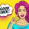 Girl Finger Crossed Good Luck Pop Art Paint By Numbers