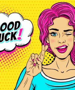 Girl Finger Crossed Good Luck Pop Art Paint By Numbers