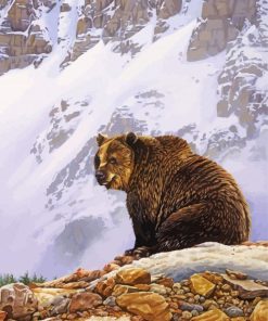 Grizzly Bear In The Mountain Paint By Numbers