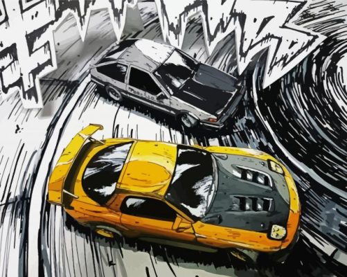 Illustrationn Initial D Street Racing Paint By Numbers