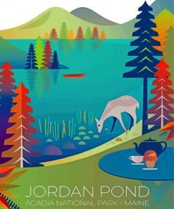 Jordan Pond NationaL Park Poster Paint By Numbers