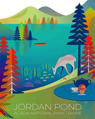 Jordan Pond NationaL Park Poster Paint By Numbers