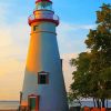 Marblehead Lighthouse At Sunset Paint By Numbers