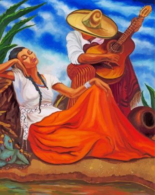 Mexican Singer In Sombrero Paint By Numbers