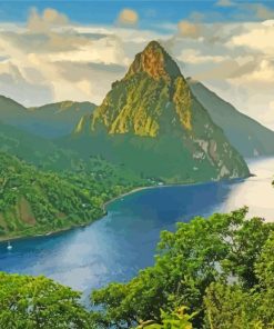 Pitons Saint Lucia Island Paint By Numbers