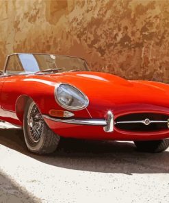 Red Jaguar E Type Car Paint By Numbers