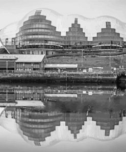 Sage Gateshead River Tyne Reflection Paint By Numbers