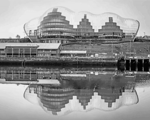 Sage Gateshead River Tyne Reflection Paint By Numbers