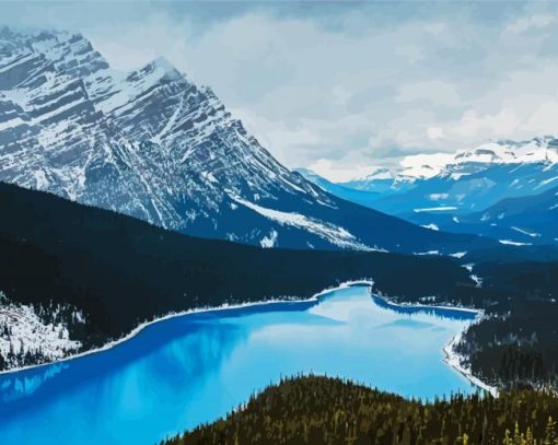 Snowy Mountains Peyto Lake Paint By Numbers