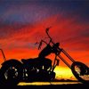 Sunset Motorbike Silhouette Paint By Numbers