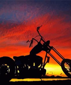 Sunset Motorbike Silhouette Paint By Numbers