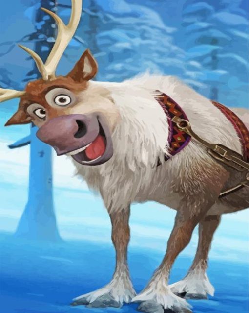 Sven Frozen Cartoon Character Paint By Numbers