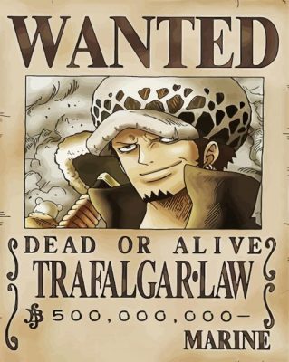 Trafalgar Law One Piece Wanted Paint By Numbers