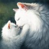 White Kissing Cats Paint By Numbers