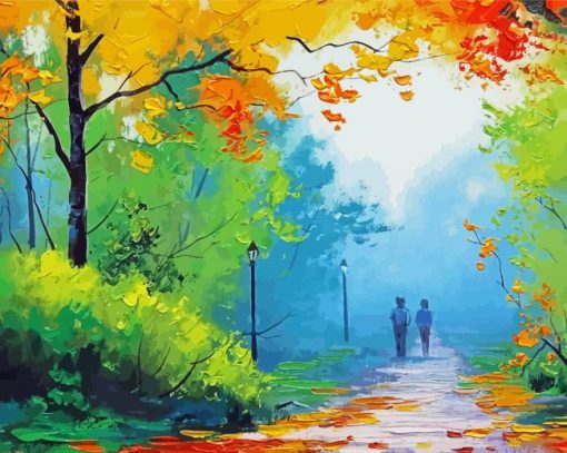 Aesthetic Autumn Stroll Art Paint By Numbers