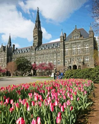 Aesthetic Georgetown University Building Paint By Numbers