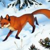 Aesthetic Fox In Snow Art Paint By Numbers