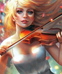 Anime Girl Playing Violin Paint By Numbers