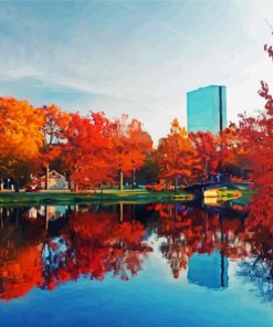 Beautiful Boston In Autumn Paint By Numbers