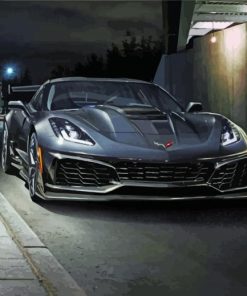 Cool Black Corvette Paint By Numbers