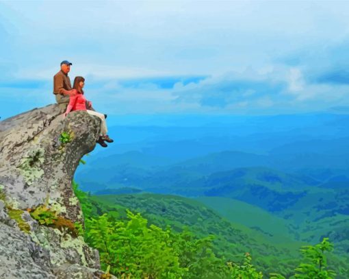 Couple On Blowing Rock Paint By Numbers