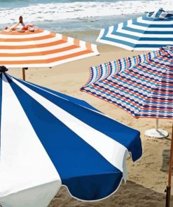 Four Parasols Of The Beach Paint By Numbers