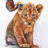 Little Lion With Butterfly Art Paint By Numbers