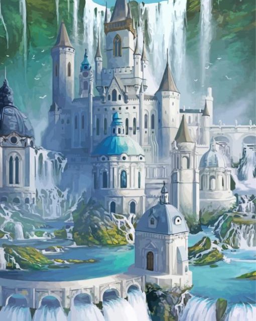 Mythical Castle Falls Paint By Numbers