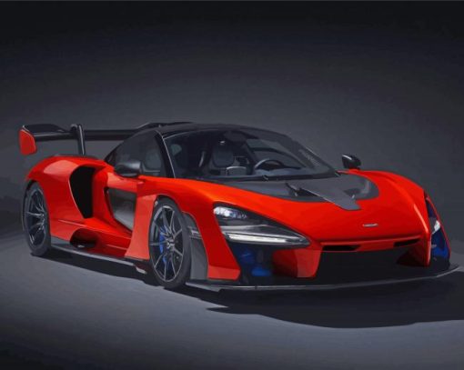 Red Mclaren Senna Paint By Numbers