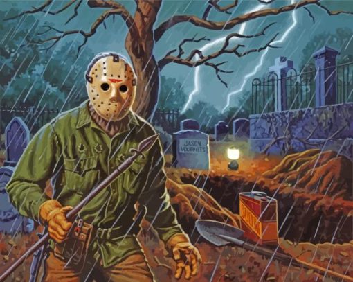 Scary Jason Illustration Paint By Numbers