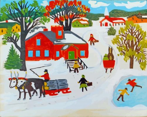 Snowy Day Maud Lewis Paint By Numbers