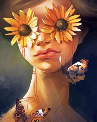 Sunflower Lady Paint By Numbers