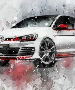 White Gti Golf Paint By Numbers