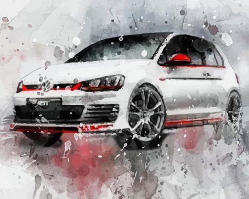 White Gti Golf Paint By Numbers