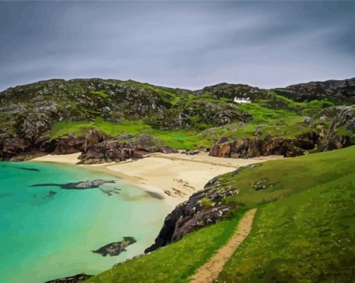 Achmelvich Bay Landscape Paint By Numbers