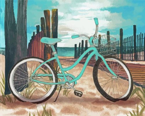 Aqua Beach Bike Paint By Numbers