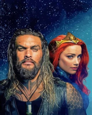 Aquaman And Aquagirl Paint By Numbers