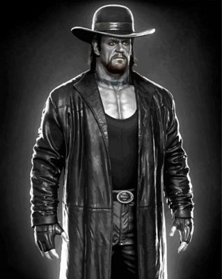 Black And White Mark Calaway Undertaker Paint By Numbers