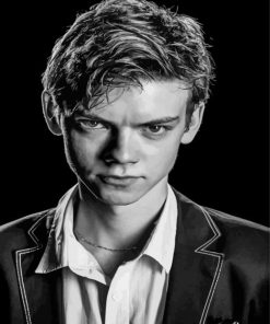 Black And White Actor Thomas Brodie Sangster Paint By Numbers