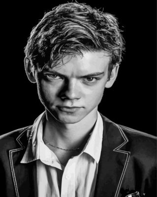 Black And White Actor Thomas Brodie Sangster Paint By Numbers