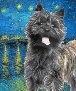 Black Cairn Terrier Dog Art Paint By Numbers