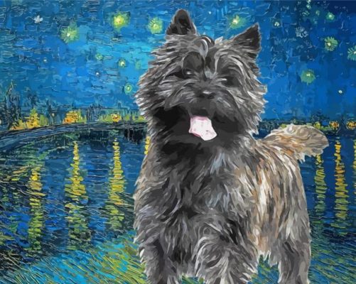 Black Cairn Terrier Dog Art Paint By Numbers