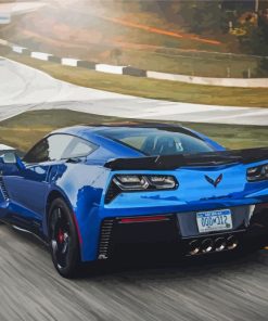 Blue C7 Corvette On The Road Paint By Numbers