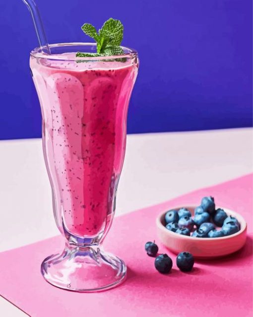 Blueberry Smoothie Paint By Numbers