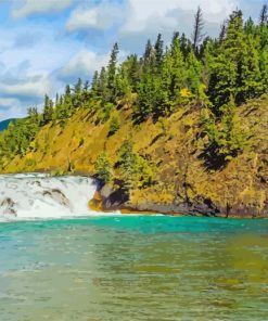 Bow Falls Canadian Landscape Paint By Numbers