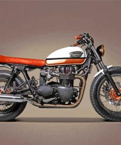 Brown And White Triumph Bonneville Paint By Numbers