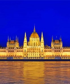 Budapest Parliament In Night Paint By Numbers